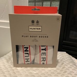 Hunter Play Logo Cuff Tall Boot Socks M